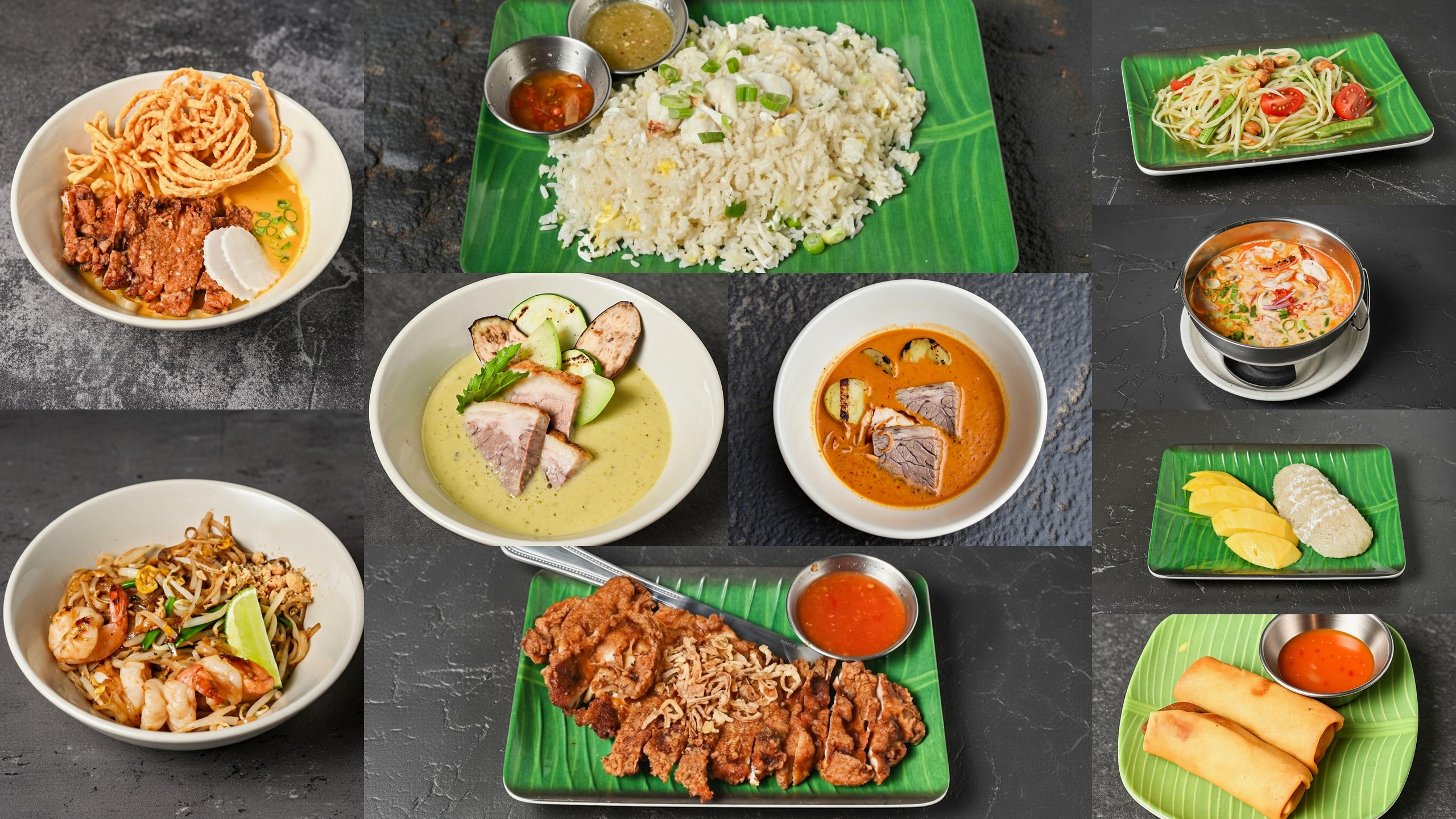 SOI Thai catering menu collage